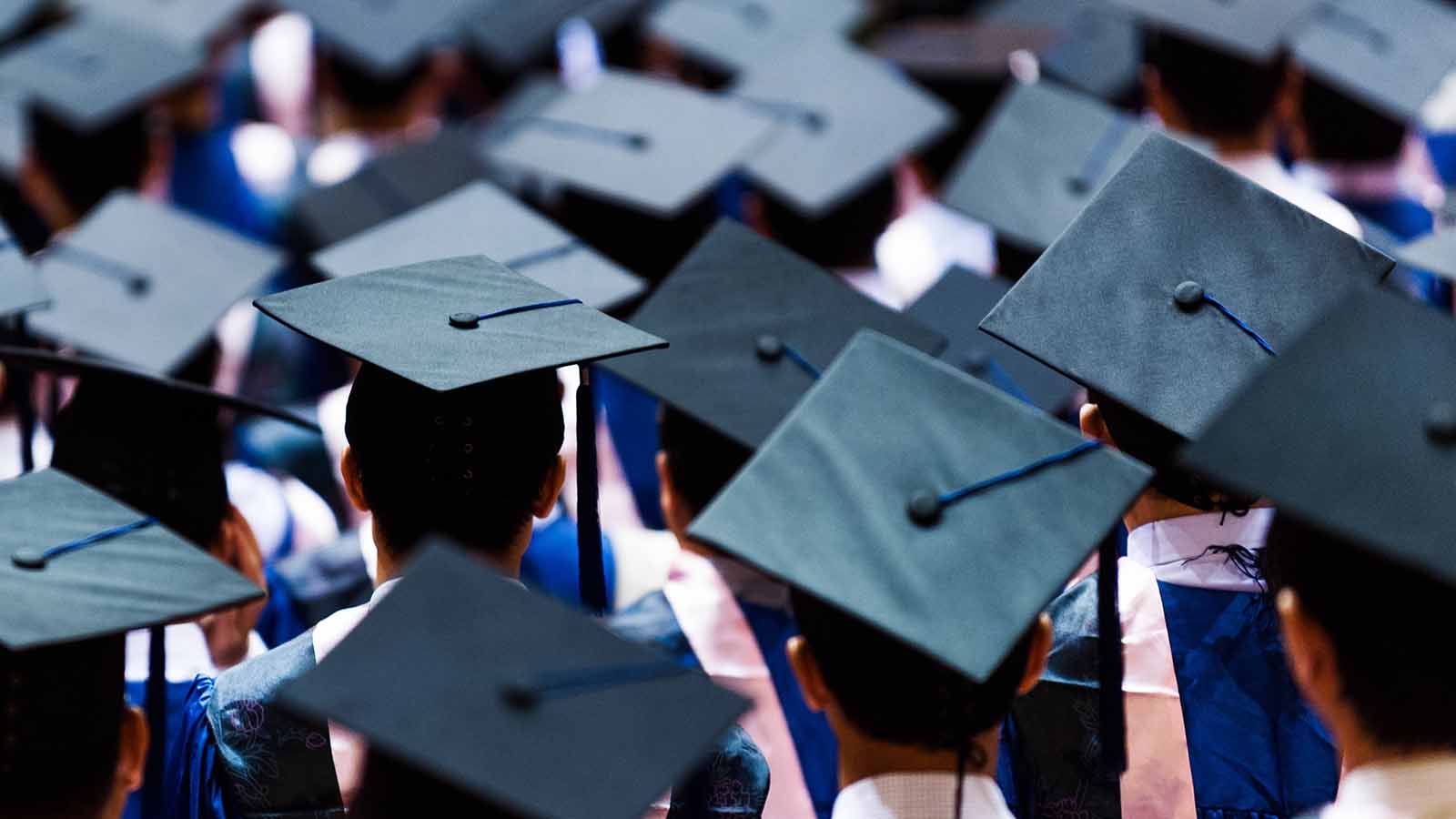 Students with graduation caps