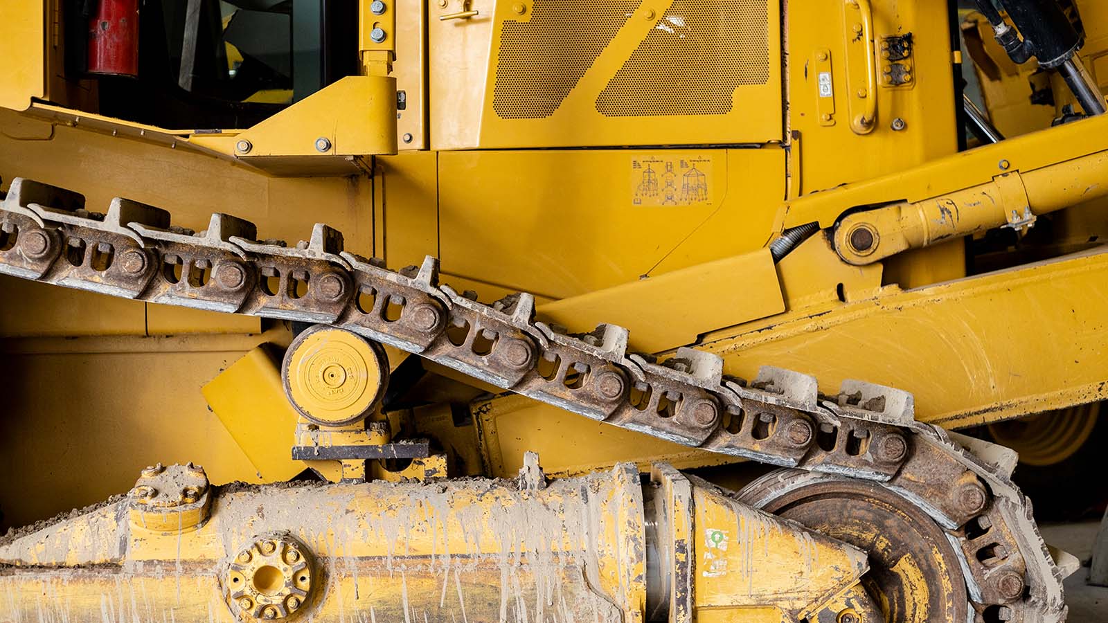 A forklift vehicle's gears