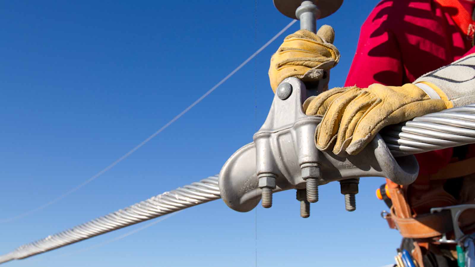 An electricity worker